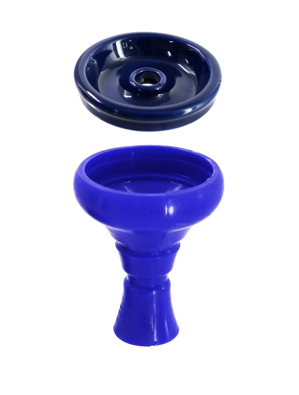 Silicone Tobacco Bowl with Funnel Insert Blue